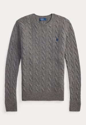 CABLE WOOL CASHMERE CREWNECK JUMPER - Πουλόβερ - grey heather