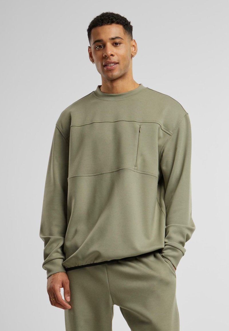 Urban Classics - SCUBA ZIP POCKET CREW - Sweatshirt - palegreen, Enlarge