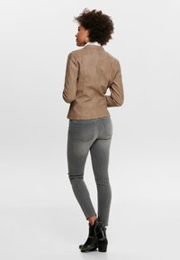 ONLY ONLAVA BIKER OTW NOOS - Faux leather jacket - woodsmoke