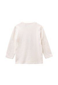 Langärmliges Shirt aus offwhite Baumwolle, mit Rundhalsausschnitt, geradem Saum und weicher Textur ohne sichtbare Muster oder Akzente.