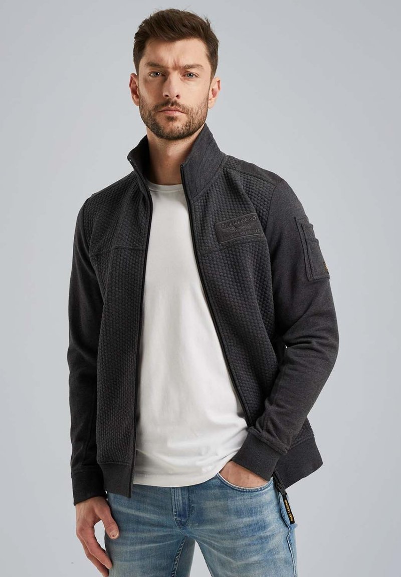 PME Legend MIT- MUSTER - Sweatjacke - antracite melee/anthrazit 