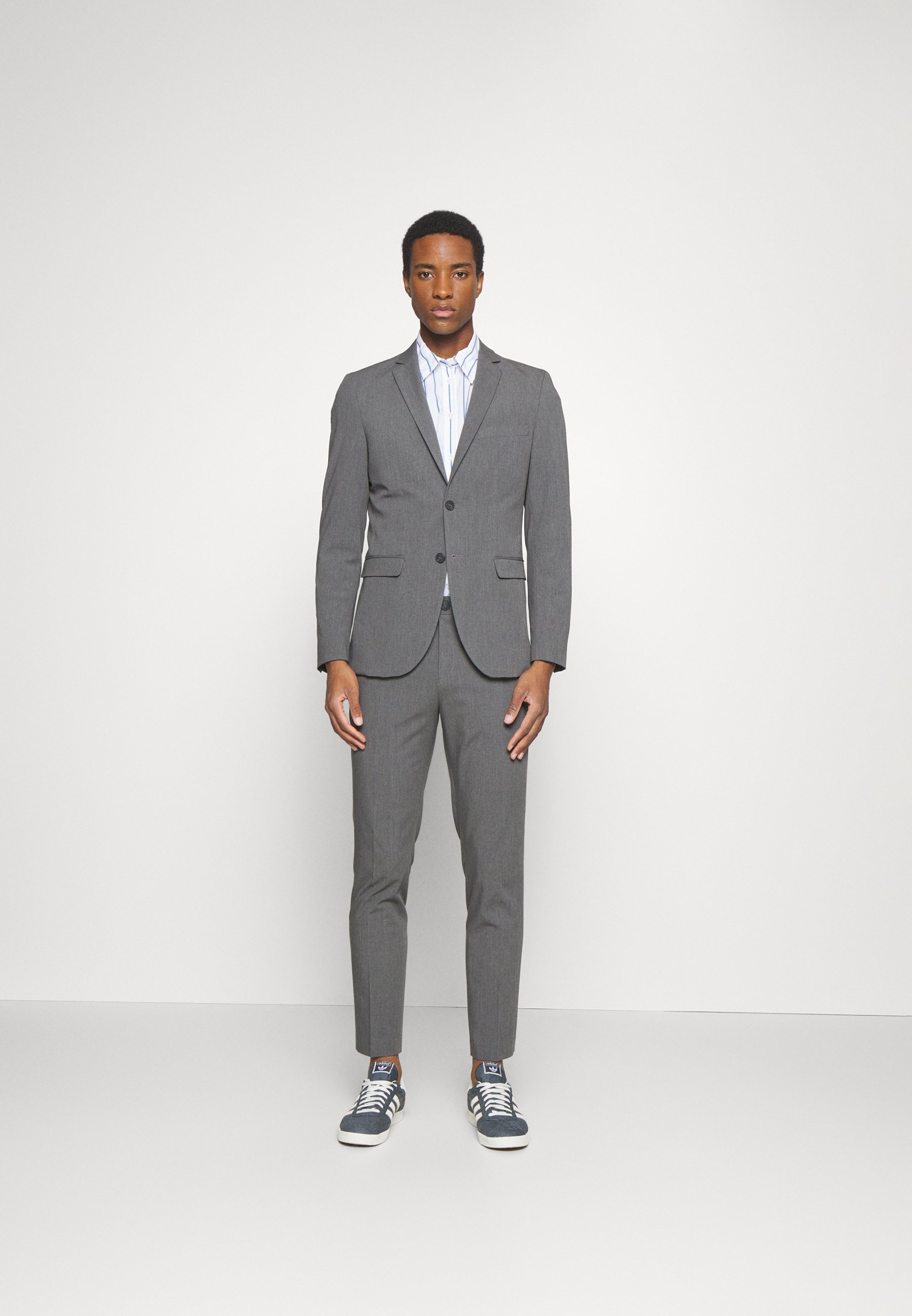 SELECTED HOMME Herren Sakko Slim Fit - Grau Kariert, 2-Knopf, Mit Seitenschlitzen