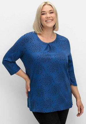 Sheego, 3/4-ARM - Langarmshirt - blau gemustert