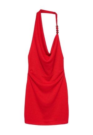 PULL&BEAR, HALTER NECK WITH APPLIQUÉS - SHORT DRESS - Cocktailkjole / festkjole - red