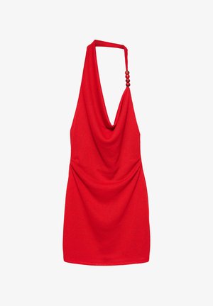 PULL&BEAR, HALTER NECK WITH APPLIQUÉS - SHORT DRESS - Cocktailkjole / festkjole - red