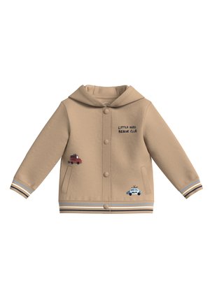 AVEC DÉTAILS CÔTELÉS ET BRODÉS - Sweatjacke - sandfarben