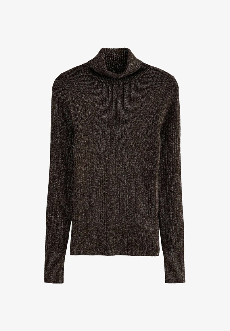 Next HIGH ROLL NECK - Strickpullover - brown chocolate sparkle