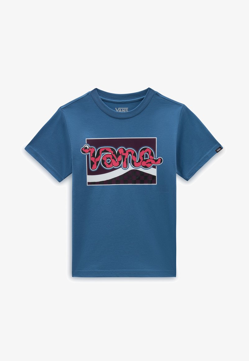 Vans SIDE STRIPE SNAKE - T-shirt med print - copen blue