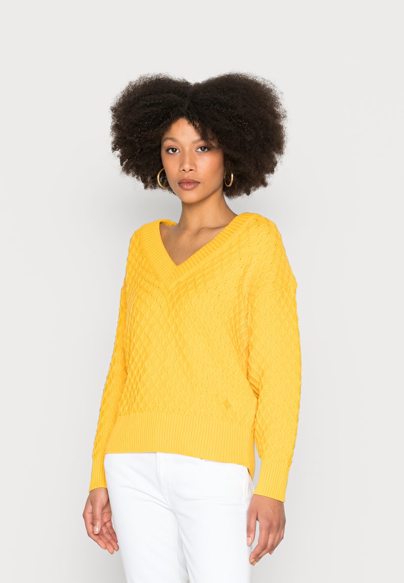 GANT TEXTURE V NECK Maglione Solar Power giallo Zalando it