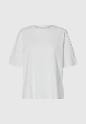 Selected, Linen Blend - T-shirt basic - bright white