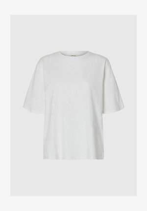 Selected, Linen Blend - T-shirt basic - bright white