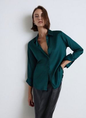 Calliope, CAMICIA TINTA UNITA - Camicia - verde bosco