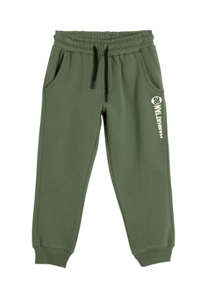 JOGGER BRUSHED INTERIOR DRAWSTRING PRINTED DETAIL - Pantalones deportivos - khaki