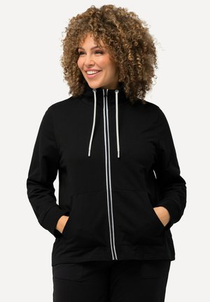 Ulla Popken Sweat zippé - black