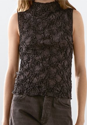 Bluse - mottled dark brown