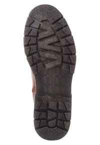 Semelle de botte en cuir marron avec un motif de semelle profond. Caoutchouc texturé et robuste pour une meilleure adhérence. Taille indiquée comme 37.