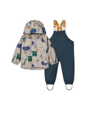 Liewood MANU SET UNISEX - Waterproof jacket - dinosaurs / mist