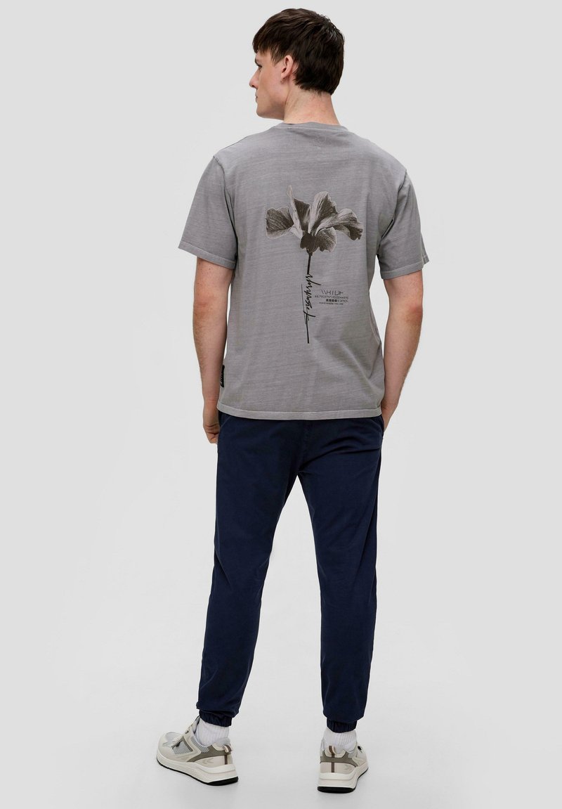 QS T-Shirt print - taubengrau