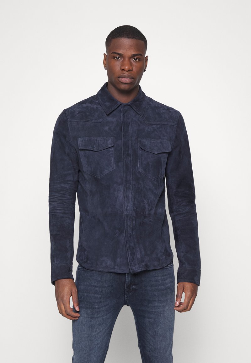 Goosecraft WYATT - Casaco de couro - midnight