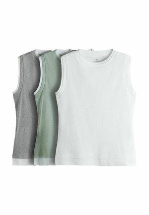 THE SET REGULAR FIT - 3 PACK DOUBLE LAYER VESTS . - Top - light grey pale khaki white