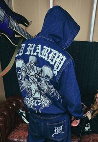 Ed Hardy FLAMING CROSS ZIP THRU  - Chaqueta vaquera - indigo