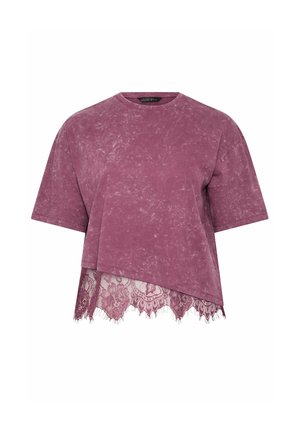 Yours Clothing, Print T-shirt - mauve