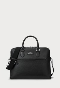 PEBBLED LEATHER COMMUTER BAG - Portfölj - black