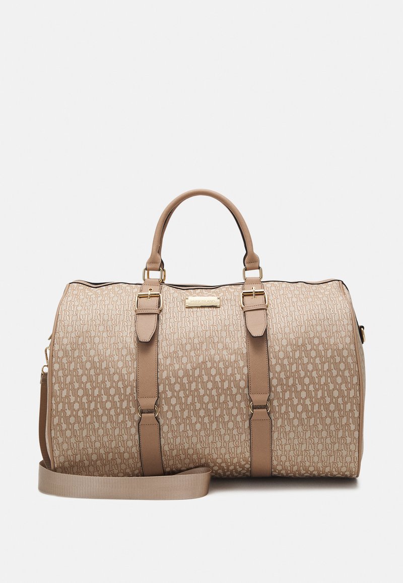 River Island JACQUARD BARREL Weekend bag beige Zalando.co.uk