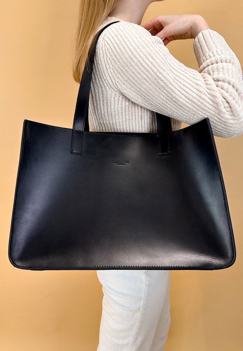 Verwunderlich Schwarze Leder Shopper Bild