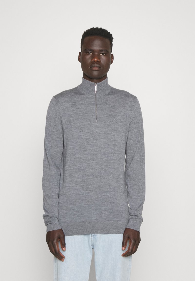 Calvin Klein QUARTER ZIP Trui mid grey heather/grijs Zalando.nl