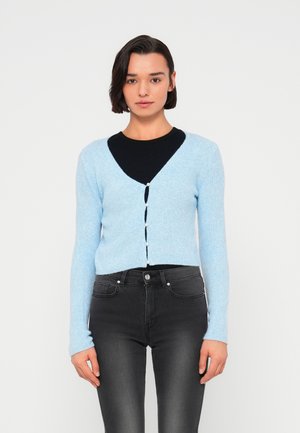 ONLRICA LIFE V NECK PEARL CARDIGAN - Cardigan - soft chambray melange