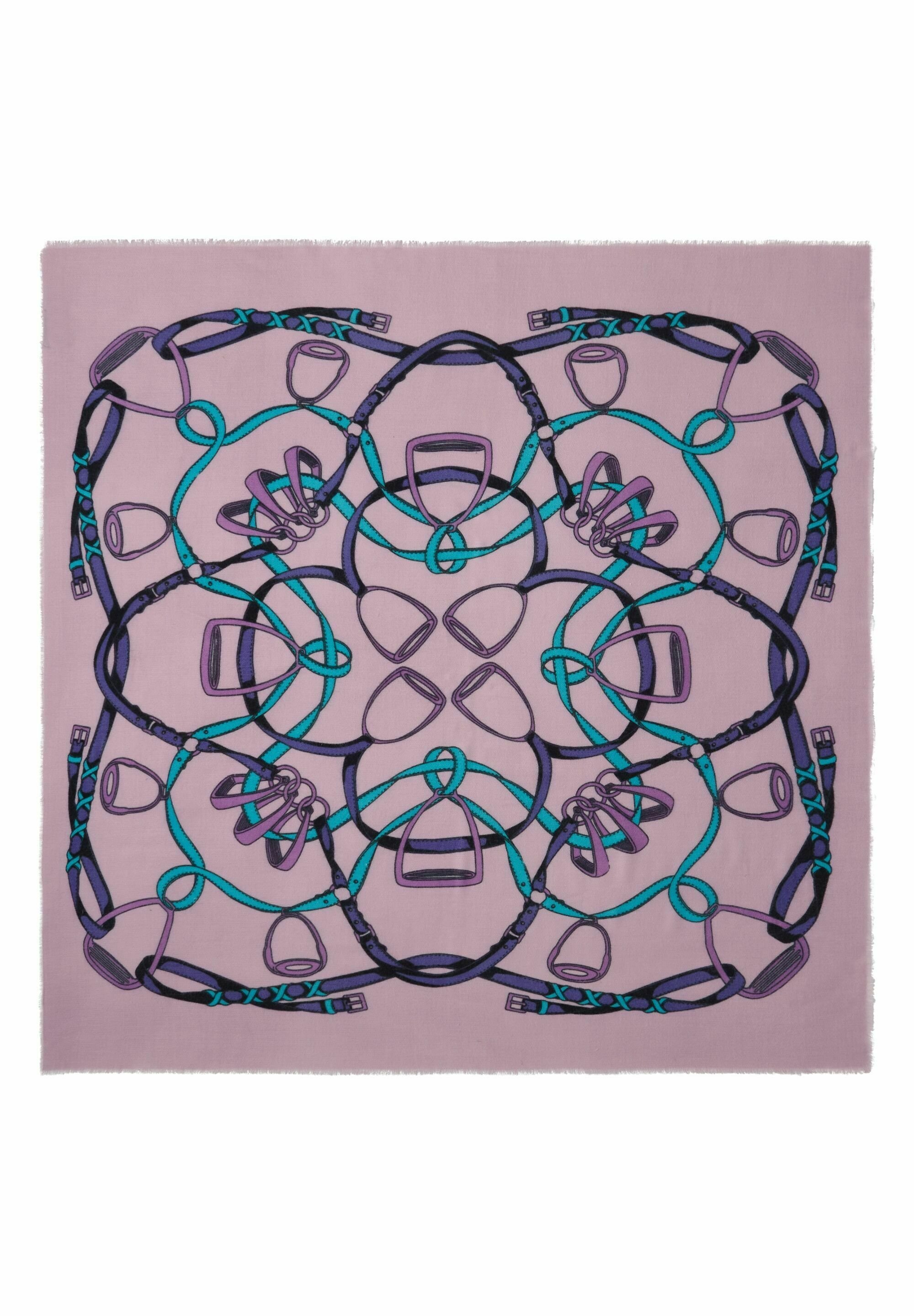 Foulard Vintage CODELO En Soie 100% Dimensions 85x86 Cm - Occasion, Motif Multicolore