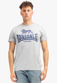 T-shirt print - marl grey navy