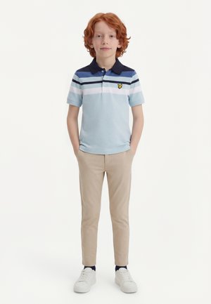 Lyle & Scott ENGINEERED STRIPE UNISEX - Poloshirt - opal blue