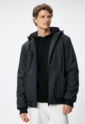HOODED - Chaqueta de cuero sintético - black