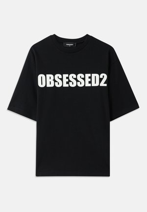 Dsquared2 LOOSE FIT TEE - Nyomott mintás póló - black/white