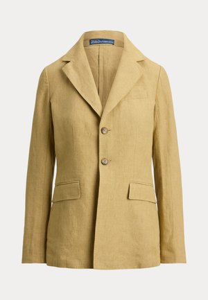 SINGLE-BREASTED DÉLAVÉ LINEN BLAZER - Blejzer - classic camel