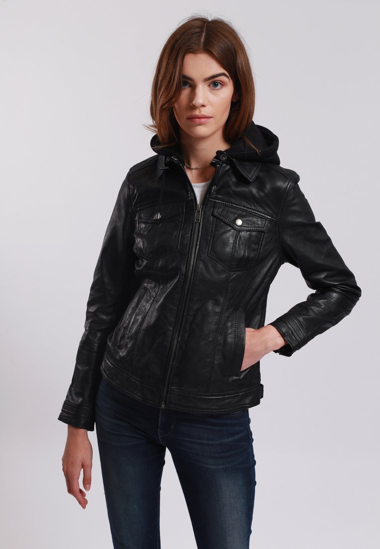 Lee Cooper - BAYA - Leather jacket - black, Enlarge