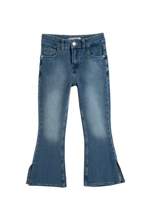 POCKETS SLIT DETAIL - Vaqueros a campana - light blue denim