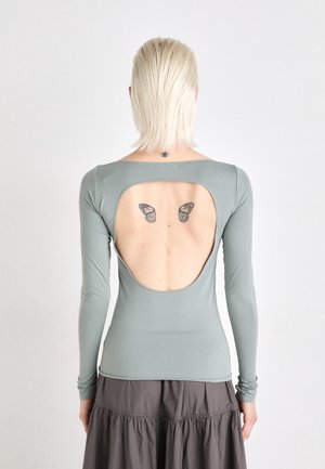 OPEN BACK SEAMLESS LONGSLEEVE - Long sleeved top - dusty green