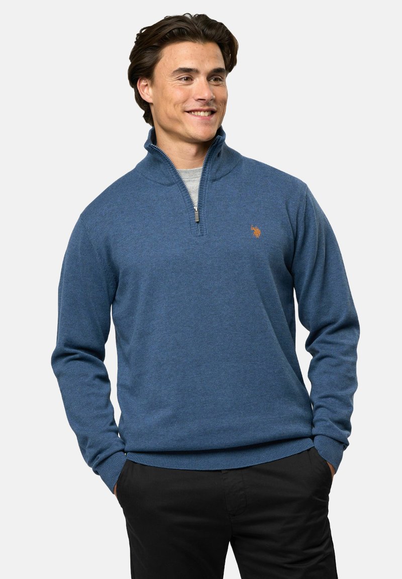 U.S. Polo Assn. BRISON HALF ZIP - Pulóver - vintage indigo melange
