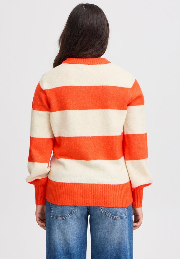 IHEDEN - Jumper - orange com almond milk stripe4