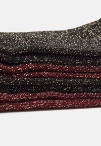 Pieces PCSEBBY GLITTER SOCKS 4 PACK - Socks - tawny port gold/black gold