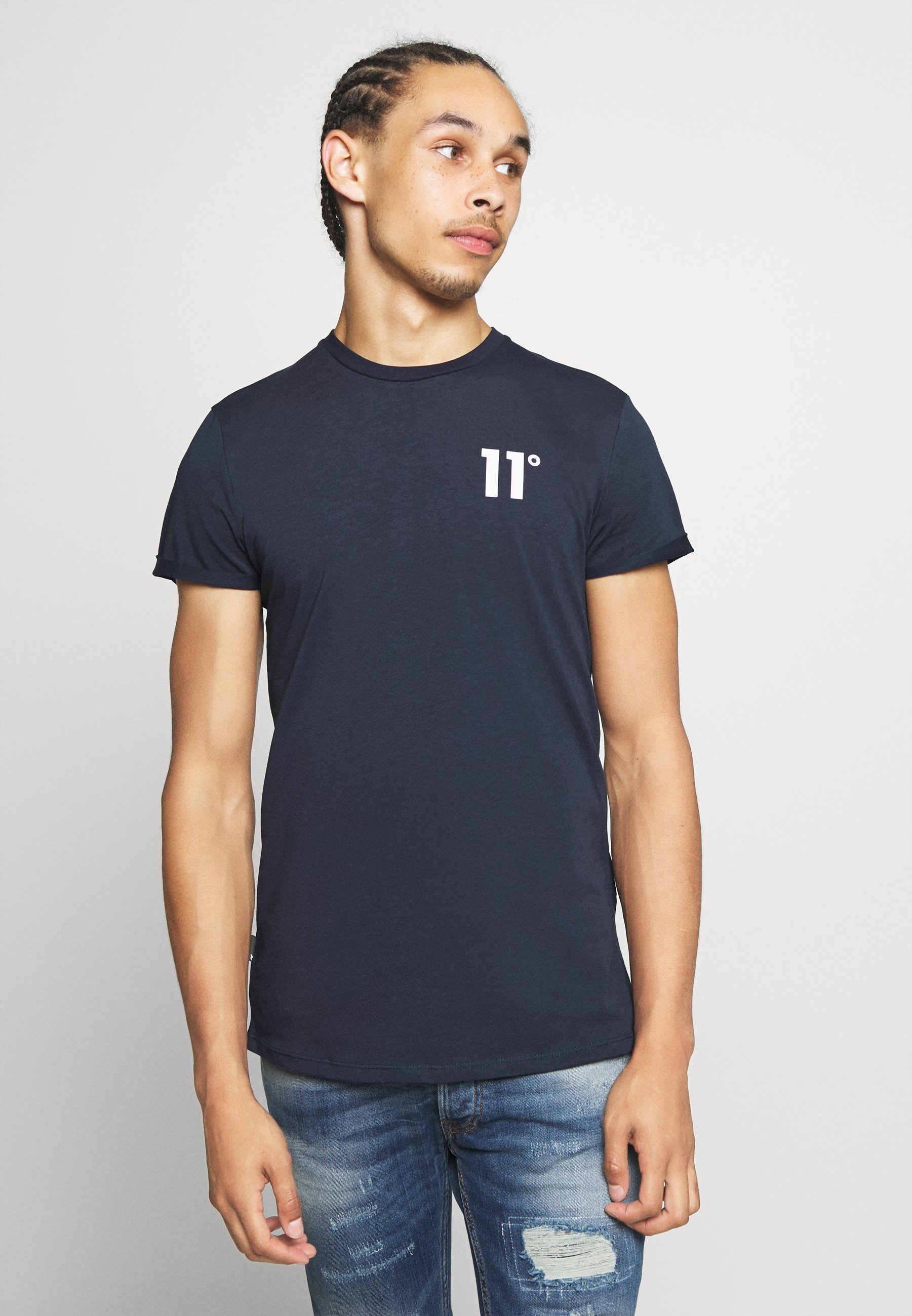 11 DEGREES CORE MUSCLE FIT T shirts med print navy Gym King MUSCLE FIT SHIRT Skjorte blackwhite Zalando.no