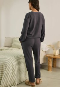 Next COSY WAFFLE LONG SLEEVE - SET - Komplet pidžame - navy
