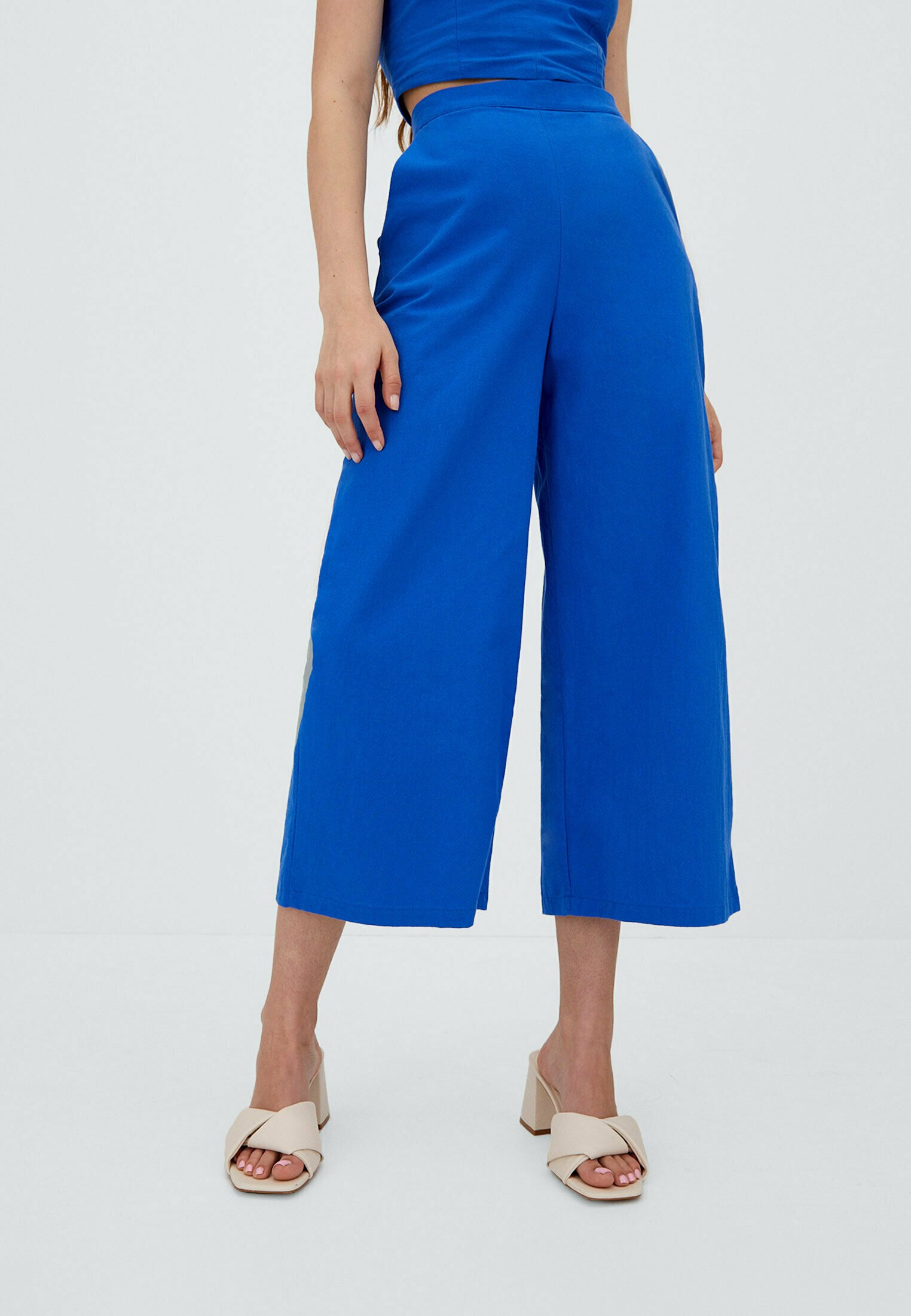 Stradivarius RUSTIKALE CULOTTE - Pantaloni - mottled light blue/celeste  screziato - Zalando.it