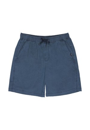 Pantaloni scurți casual bleumarin cu talie elastică și șnur ajustabil, două buzunare laterale și tiv drept.