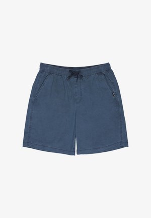 Marineblaue Freizeit-Shorts mit elastischem Bund und verstellbarem Kordelzug, zwei Seitentaschen und geradem Saum.