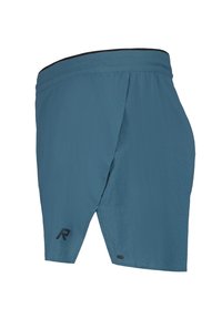 Herrarspring shorts i en dämpad teal färg, med ett lätt tyg, elastisk midja och en logotypdetalj på nedre vänstra sidan.