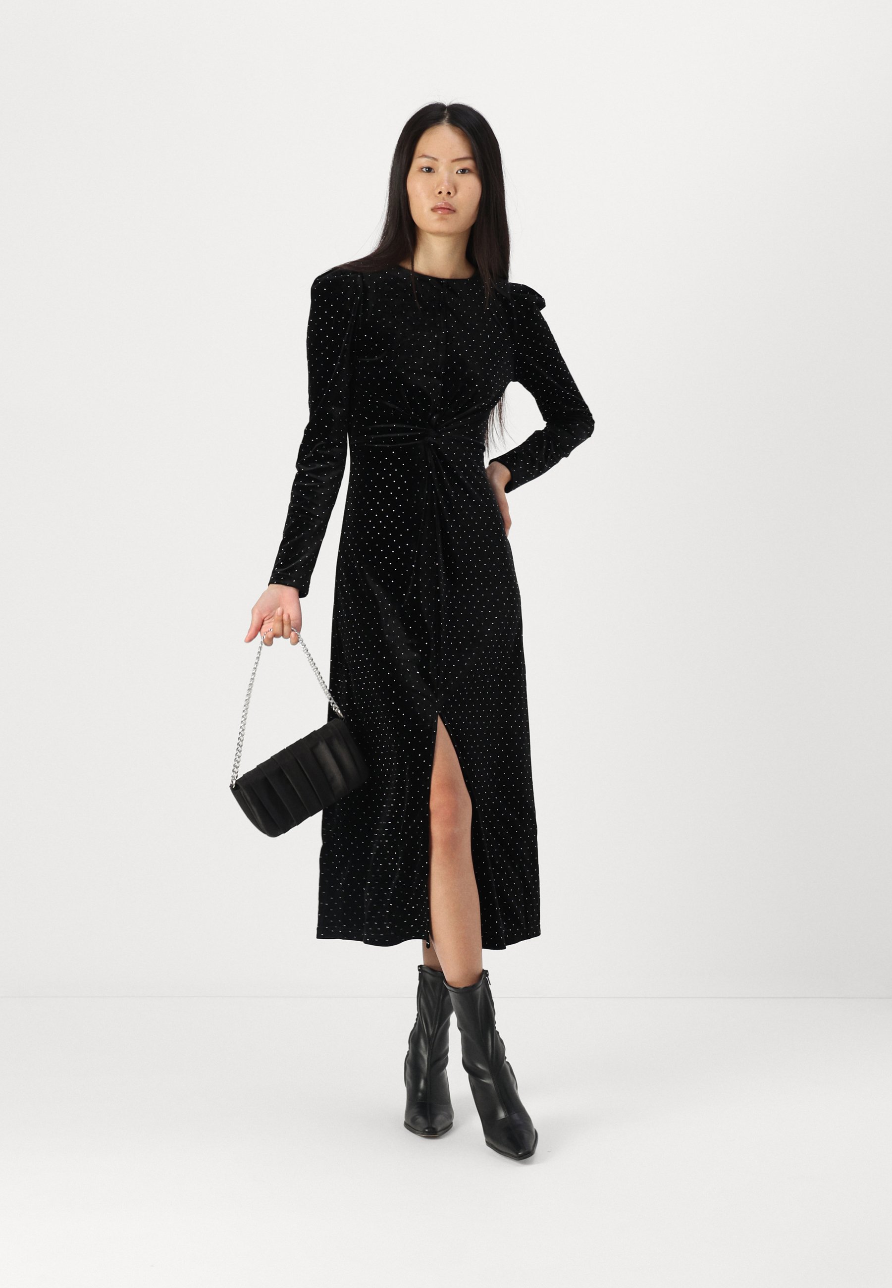 YAS YASHELLA VELOUR DRESS SHOW - Occasion wear - black - Zalando.co.uk